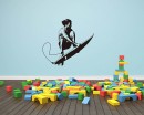 Surfing Boy Vinyl Decals Silhouette Modern Wall Art Sticker